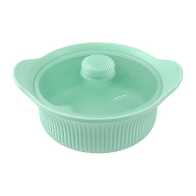 600 mL Food-Grade Silicone Steamer Pot, Single-Serving Cookware for Microwave & Air Fryer—Green