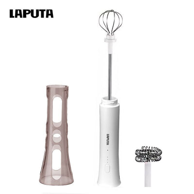 Rechargeable Electric Milk Frother Handheld, 3 Speed Milk Foam Maker for Latte Cappuccino, Portable Coffee Whisk with Protective Storage Cover