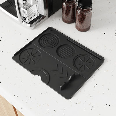 Multi Function Silicone Coffee Tamping Mat Non Slip Espresso Tamper Pad Coffee Machine Accessories-Black