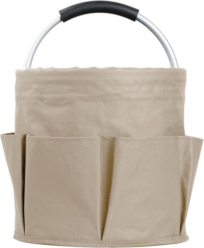 Garden Tool Organizer Bag 17L Collapsible Tool Bag Foldable Tool Organizer Outdoor Camping Portable Shower Caddy Cleaning Supply Caddy with Handle for Home Bathroom Storage Bath Wash Bag（khaki）