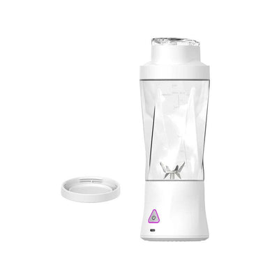 Large Capacity Portable Electric Blender USB Rechargeable Travel Protein Shaker Bottle-White