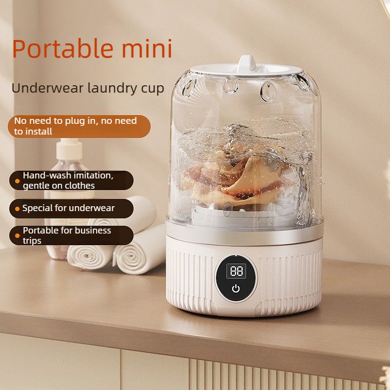 Portable Mini Underwear Socks Washing Machine, Rechargeable Travel Small Personal Laundry Washer