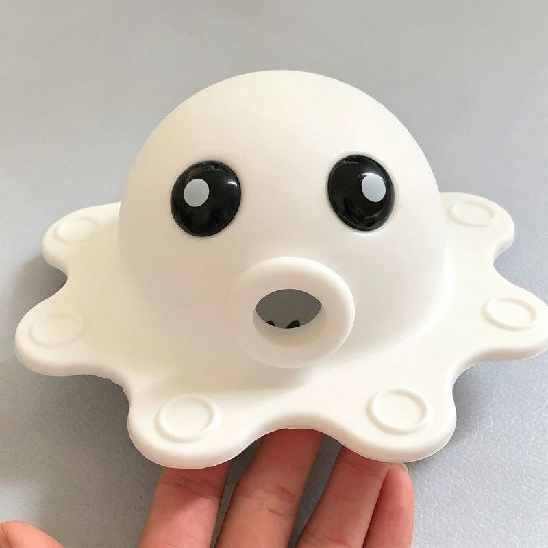Octopus Shape Silicone Drain Hair Catcher, Bath Tub Sink Drain Filter Cover, Anti Clog Shower Drain Protector, Reusable Bathroom Hair Stopper-White