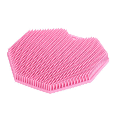 Silicone Body Scrubber Exfoliating Shower Brush Soft Silicone Bath Scrub Brush for Deep Skin Cleansing-pink