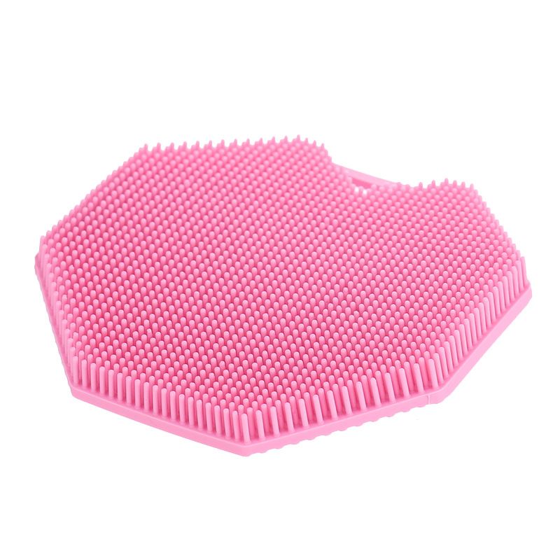 Silicone Body Scrubber Exfoliating Shower Brush Soft Silicone Bath Scrub Brush for Deep Skin Cleansing-pink