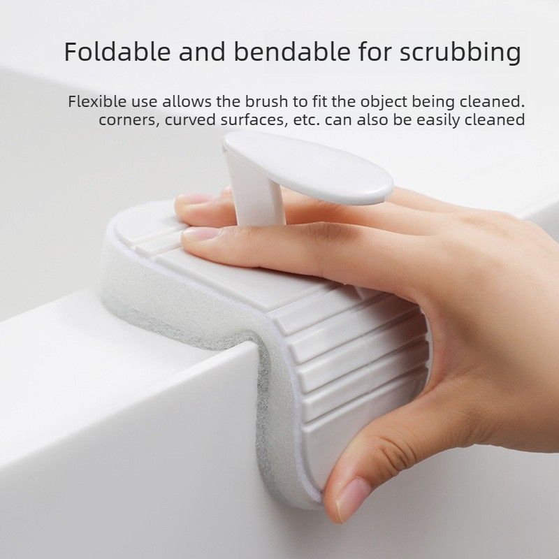 Bathroom Cleaning Brush with Replacement Sponges, Multipurpose Scrub Brush for Bathtub Shower Tile Sink