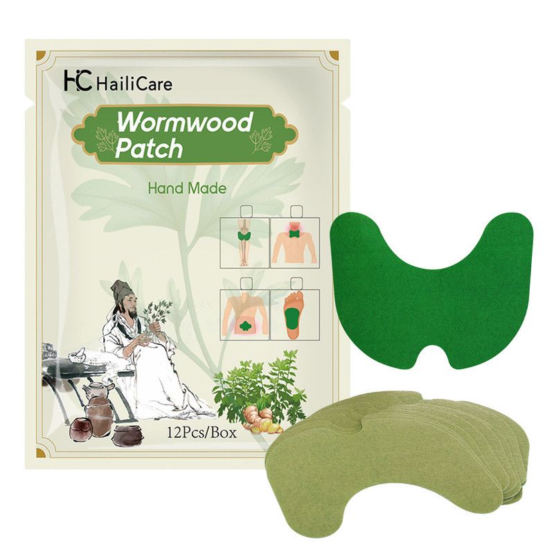 Wormwood Knee Patches Natural Herbal Warm Heat Plaster, Long Lasting Joint Relief Sticker for Knee Discomfort