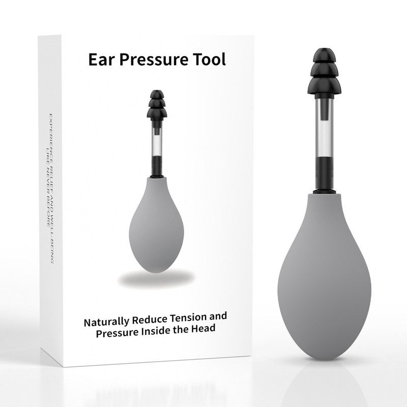 Ear Pressure Relief Tool Handheld Ear Pressure Reducer for Head Tension Discomfort Relief-gray