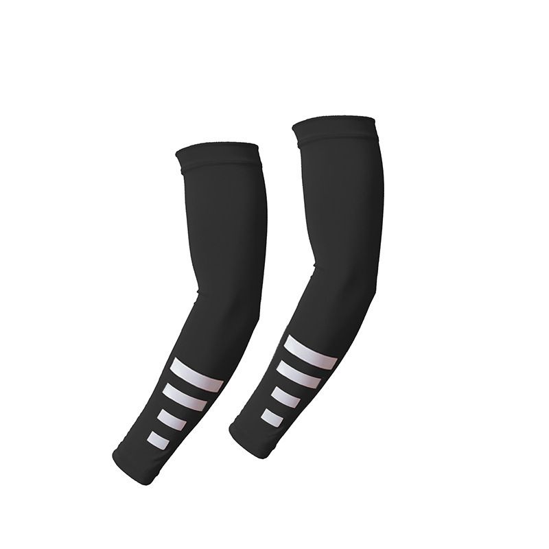 UV Protection Arm Sleeves with Reflective Strips, Breathable Cooling Sun Sleeves for Driving Cycling Running-Black