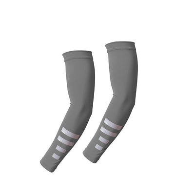 UV Protection Arm Sleeves with Reflective Strips, Breathable Cooling Sun Sleeves for Driving Cycling Running-Dark Grey