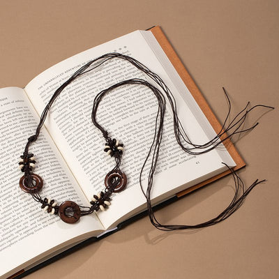 Boho Macrame Wooden Ring Waist Belt Adjustable Drawstring Wide Cincher Ethnic Beaded Dress Sash for Women
