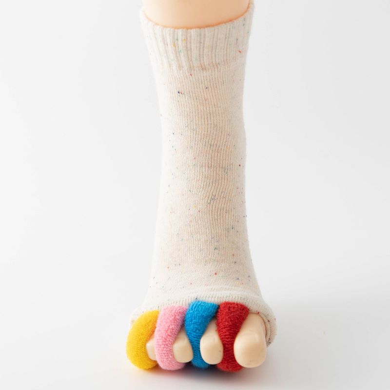 Five Toe Separator Yoga Socks Non Slip Open Toe Pilates Barre Foot Socks Breathable Stretch Studio Workout Socks-White