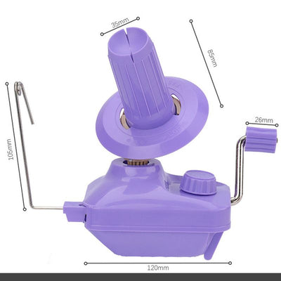 Hand Operated Yarn Winder Portable Manual Ball Winder for Knitting Crochet Wool Thread-Purple
