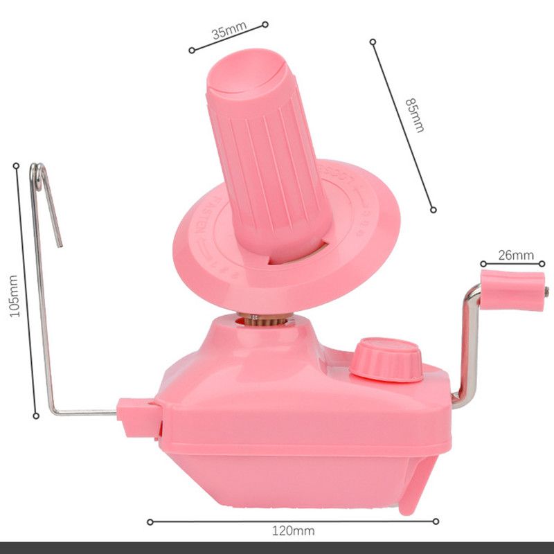 Hand Operated Yarn Winder Portable Manual Ball Winder for Knitting Crochet Wool Thread-Pink