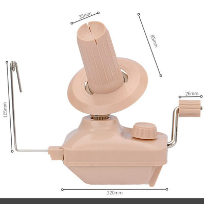 Hand Operated Yarn Winder Portable Manual Ball Winder for Knitting Crochet Wool Thread-Beige