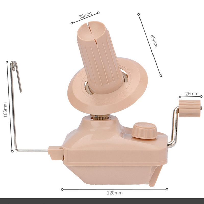 Hand Operated Yarn Winder Portable Manual Ball Winder for Knitting Crochet Wool Thread-Beige