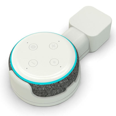 Wall Socket Mount Stand for Echo Dot Smart Speaker, Space Saving Plug Holder Bracket for Smart Voice Assistant-White