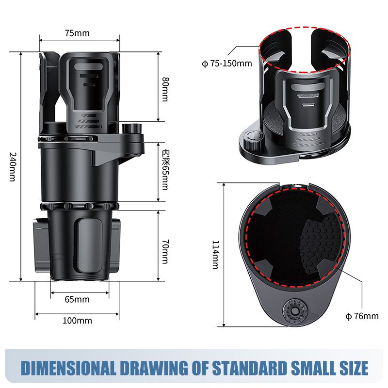 Adjustable Car Cup Holder Expander Small Size Multifunctional Vehicle Drink Bottle Holder Organizer For Car Console