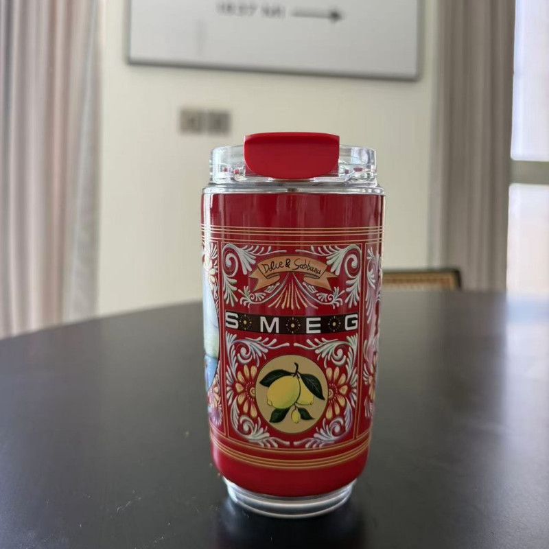 Portable Insulated Travel Coffee Cup, Leak Proof Flip Lid Tumbler, Reusable Drinking Cup for Car Commute, Travel, Office-Sicilian Red