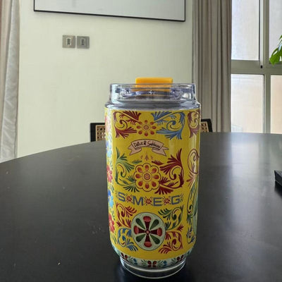 Portable Insulated Travel Coffee Cup, Leak Proof Flip Lid Tumbler, Reusable Drinking Cup for Car Commute, Travel, Office-Sicilian Yellow