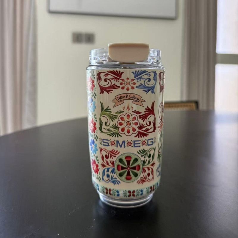 Portable Insulated Travel Coffee Cup, Leak Proof Flip Lid Tumbler, Reusable Drinking Cup for Car Commute, Travel, Office-Sicilian Cream