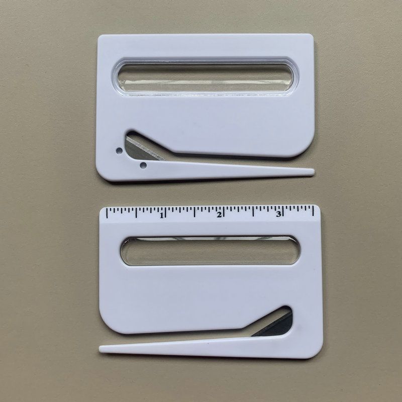 Portable Letter Opener Card Size Envelope Slitter with Ruler Lightweight Mail Opening Cutter for Office Home-White