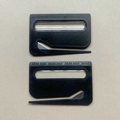 Portable Letter Opener Card Size Envelope Slitter with Ruler Lightweight Mail Opening Cutter for Office Home-Black