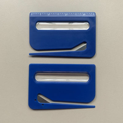 Portable Letter Opener Card Size Envelope Slitter with Ruler Lightweight Mail Opening Cutter for Office Home-Blue