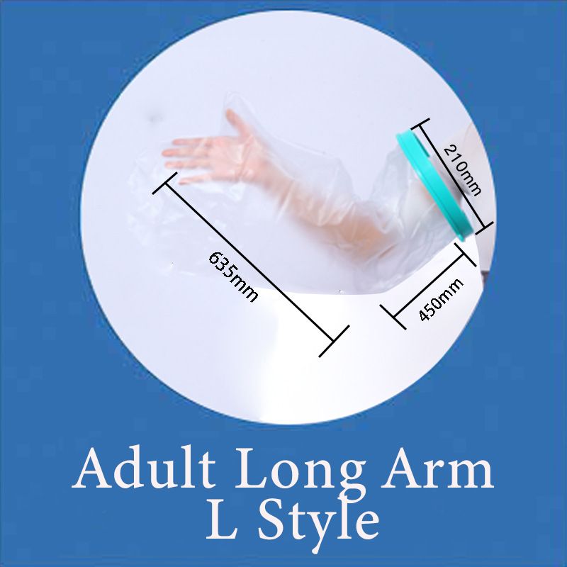 Adult L Shaped Long Arm Waterproof Cast Cover Shower Bandage Protector Full Broken Arm Elbow Wound Bath Sleeve