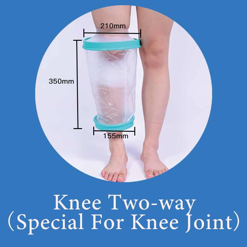 Two Way Knee Joint Waterproof Cast Cover Shower Knee Surgery Bandage Protector Knee Wound Bath Sleeve
