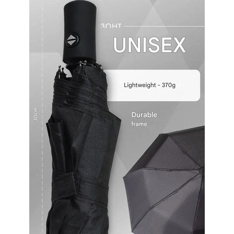 12 Ribs Semi Automatic Foldable Sun Umbrella Large Wind Resistant Portable Travel Umbrella