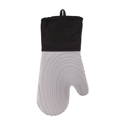 Heat Resistant Silicone Oven Mitts Non Slip Double Layer Cooking Baking Gloves For Kitchen BBQ-Gray