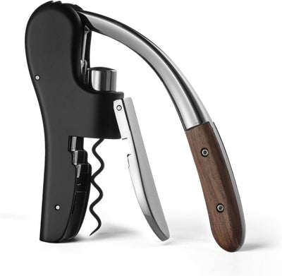 Lever Style Wine Bottle Opener, Heavy Duty Corkscrew with Built-in Foil Cutter for Home Bar Party
