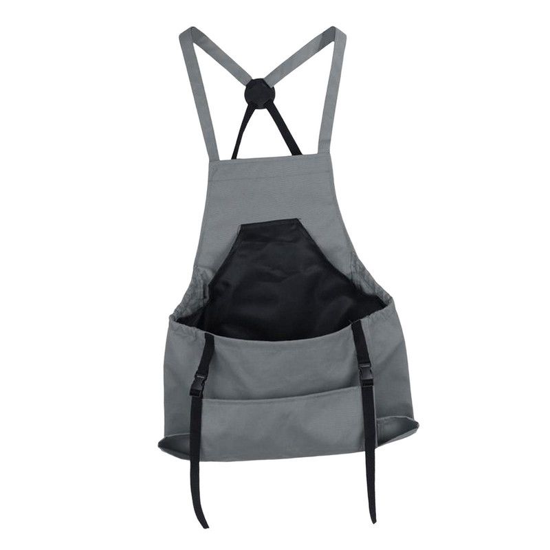 Garden Harvest Apron with Large Detachable Harvest Pouch, Adjustable Shoulder Strap Fruit Vegetable Picking Waist Apron, Multi Use Gardening Gathering Apron for Backyard Farmer-gray