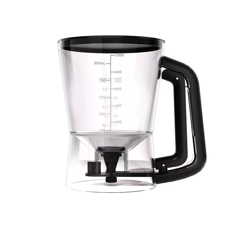 4 Cup Batter Dispenser Measuring Pitcher with Lid, Pancake Cupcake Waffle Batter Separator Jug, Clear Baking Mix Dispenser with Measurement Markings-black