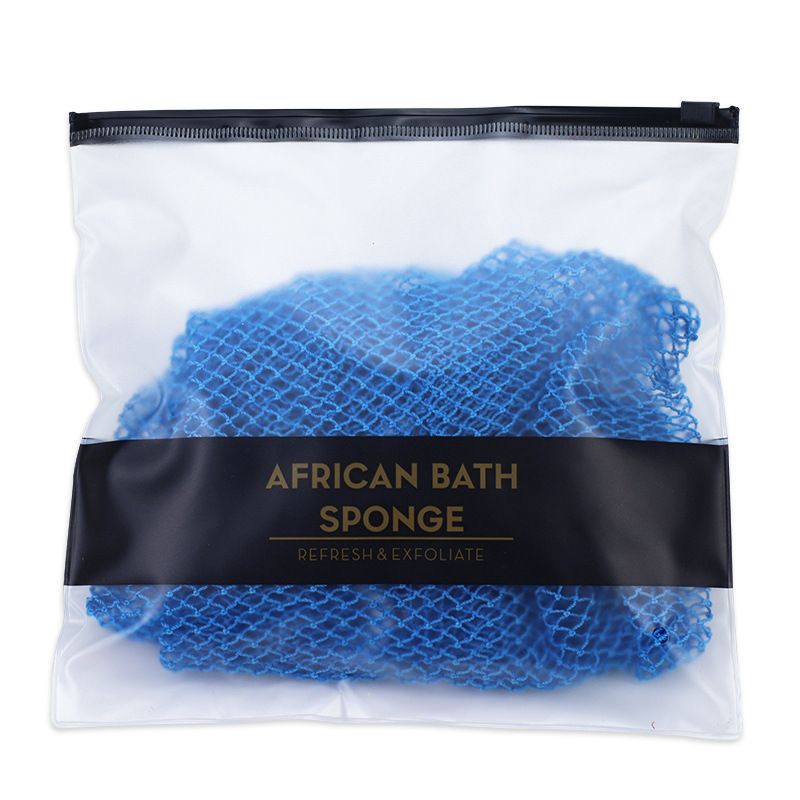 Exfoliating Bath Net Sponge Long Lasting Body Scrubber Shower Loofah Mesh Sponge-Light Blue