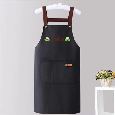Waterproof Kitchen Apron with Large Pockets Adjustable Cross Back Cooking Baking Apron for Cafe Restaurant-Black