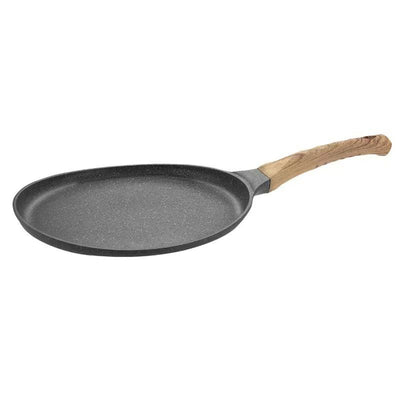26cm Non Stick Crepe Pan Wooden Handle Induction Compatible Flat Skillet Frying Pan