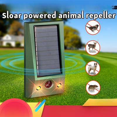 Solar Powered Ultrasonic Animal Repeller Outdoor Waterproof Pest Deterrent for Rats Dogs Birds Deer Garden Yard