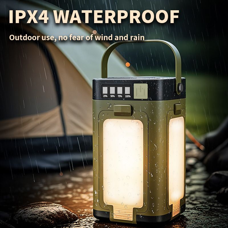 IPX4 Waterproof Camping Lantern Rechargeable Portable Outdoor LED Light with Power Indicator