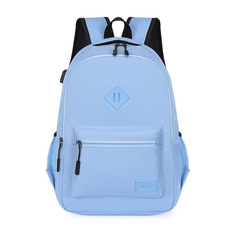 Casual School Backpack with USB Charging Port, Water Resistant Daypack for Uni Students & Daily Commute-blue