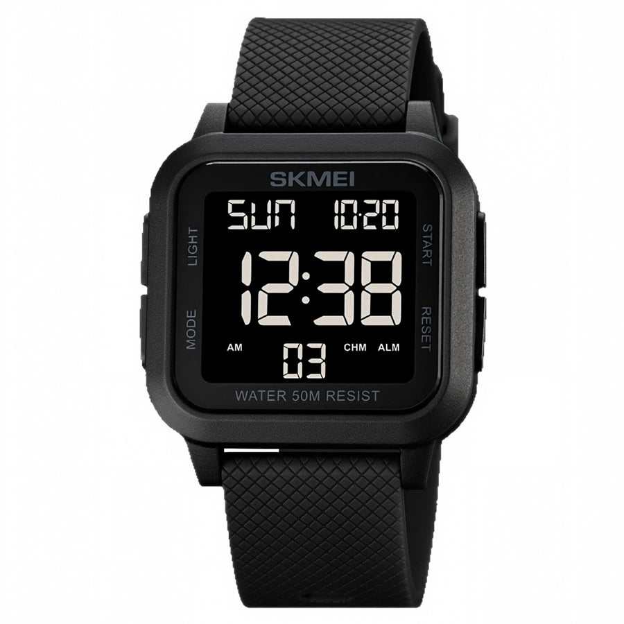 Men Analog Digital Military Sports Watch, 50M Waterproof Outdoor Wrist Watch with Backlight Stopwatch Alarm, Classic Black