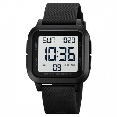 Men Analog Digital Military Sports Watch, 50M Waterproof Outdoor Wrist Watch with Backlight Stopwatch Alarm, Classic Black