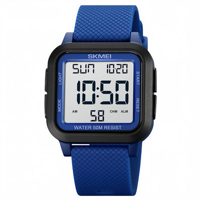 Men Analog Digital Military Sports Watch, 50M Waterproof Outdoor Wrist Watch with Backlight Stopwatch Alarm, Navy Blue