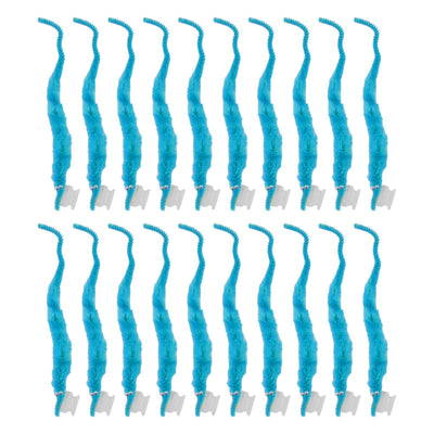 20 Pcs Furry Worm Soft Touch Plush Material Cute Style DIY Compact Portable Fuzzy Worms for Party Light Blue