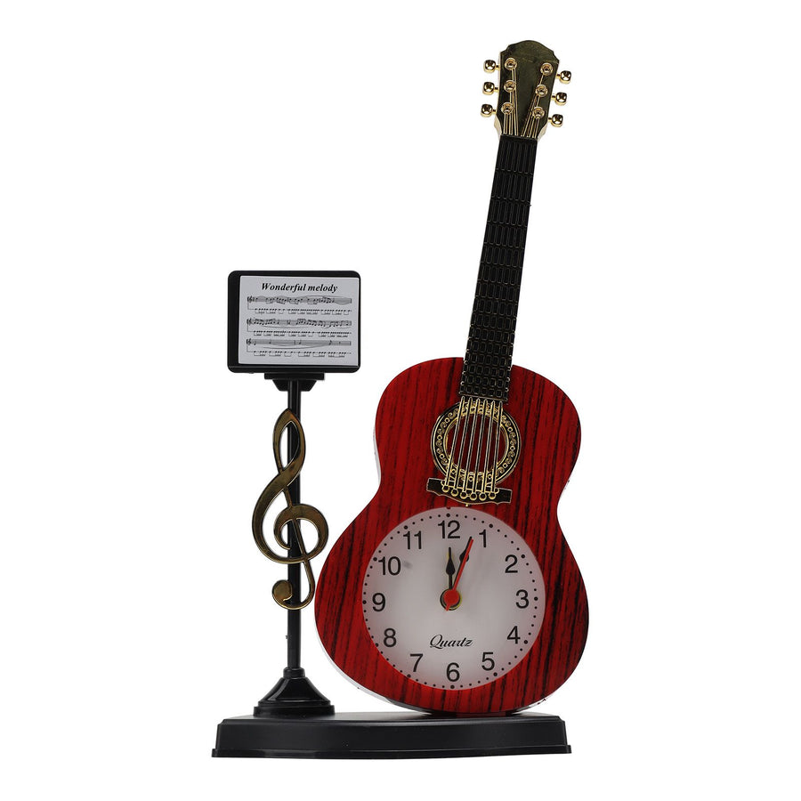 Violin Alarm Clock Unique Appearance Innovative Alarm Clock for Home Living Room Desktop Decoration Gifts 2166B(height 24.2CM)