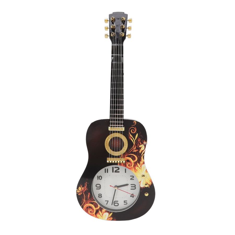 Wall Clock Silent Simulation Ukulele Shaped Decorative Alarm Clock for Bedroom Student Dormitory Office 5681 Ukulele (46x17.5x4.5cm / 18.1x6.9x1.8in)