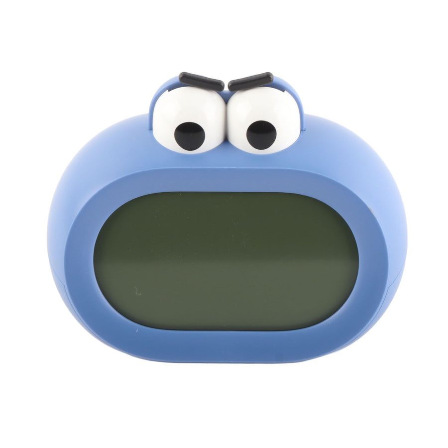 Kids Alarm Clock Cartoon Cute Intelligent Battery Operated Digital LED Electronic Clock with Night Light Blue