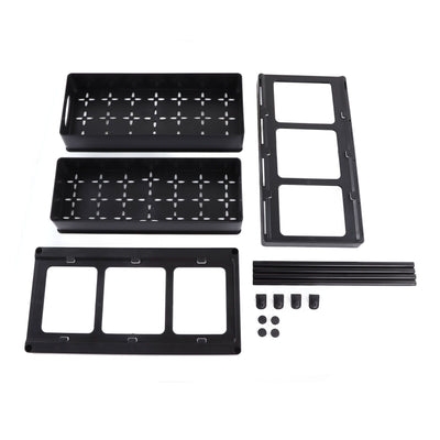 Under Sink Organizer Sliding Pull Out Double Layer Under Sink Countertop Organizer for Bathroom Kitchen Laundry Room Black