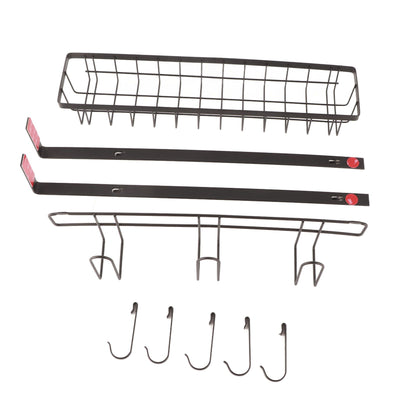 Refrigerator Hanging Shelf Nail Free with Hooks Black Refrigerator Spice Rack for Home Kitchen Double Layer
